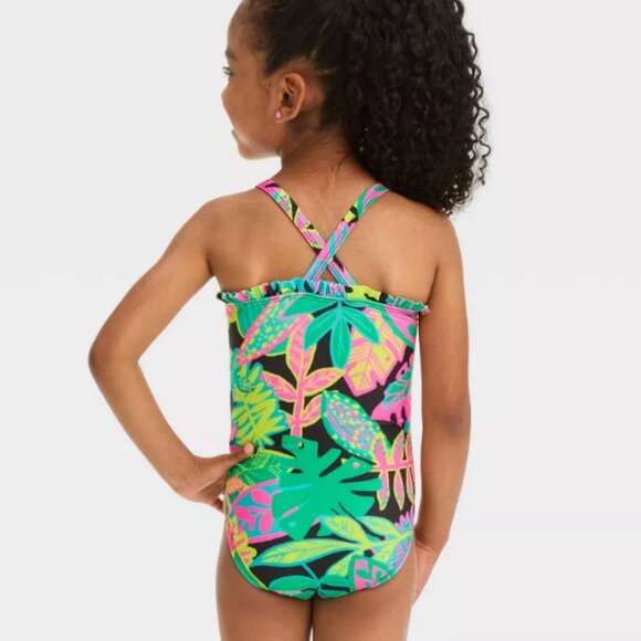 Cat & Jack 12 Month Girls One Piece Smocked Swimsuit NWT - Picture 2 of 3